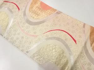 アンティーク　流水に花模様織出し袋帯（材料）